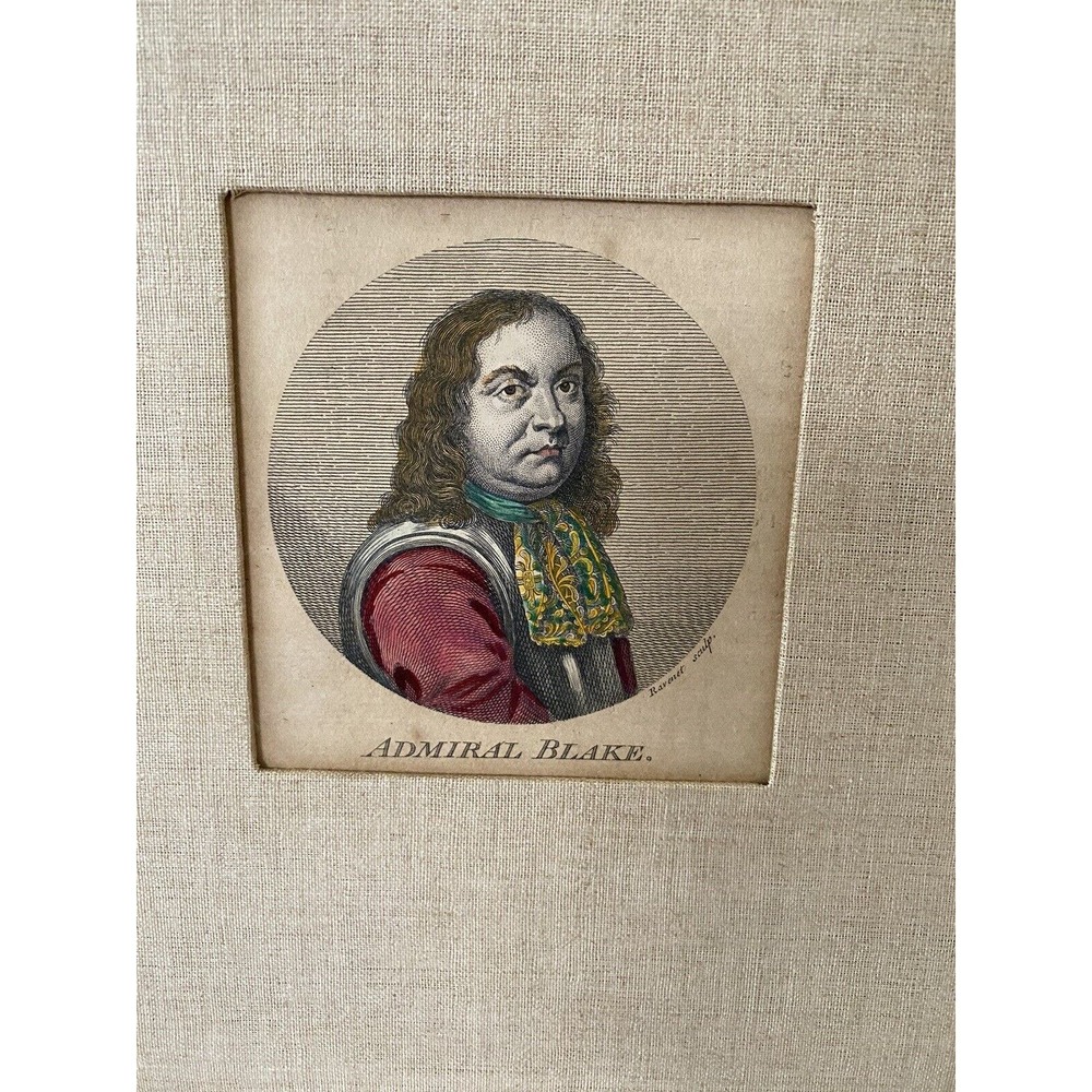 Antique Print-PORTRAIT-ROBERT‎ BLAKE-ADMIRAL-Ravenet-1757-1758